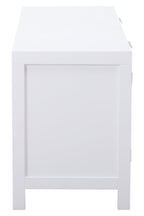 Shaniya White Wood and Rattan Media Unit