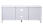 Shaniya White Wood and Rattan Media Unit