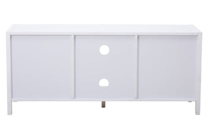 Shaniya White Wood and Rattan Media Unit