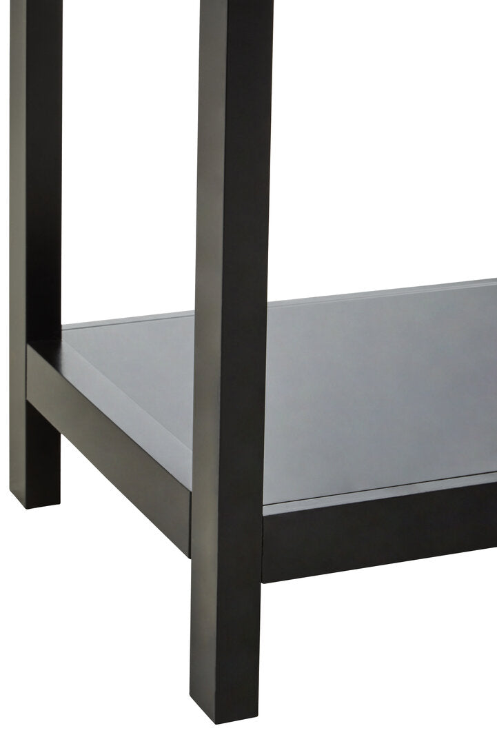 Shaniya Black Wood and Rattan Two Drawer Console Table