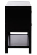 Shaniya Black Wood and Rattan Two Door Side Cabinet