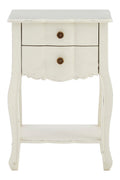 Larissa 2 Drawer White Bedside Table