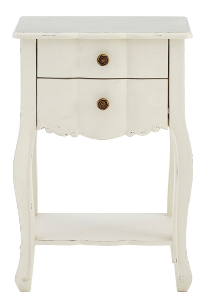 Larissa 2 Drawer White Bedside Table