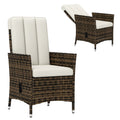 Outsunny 105°-150° Reclining Rattan Chair - Cream