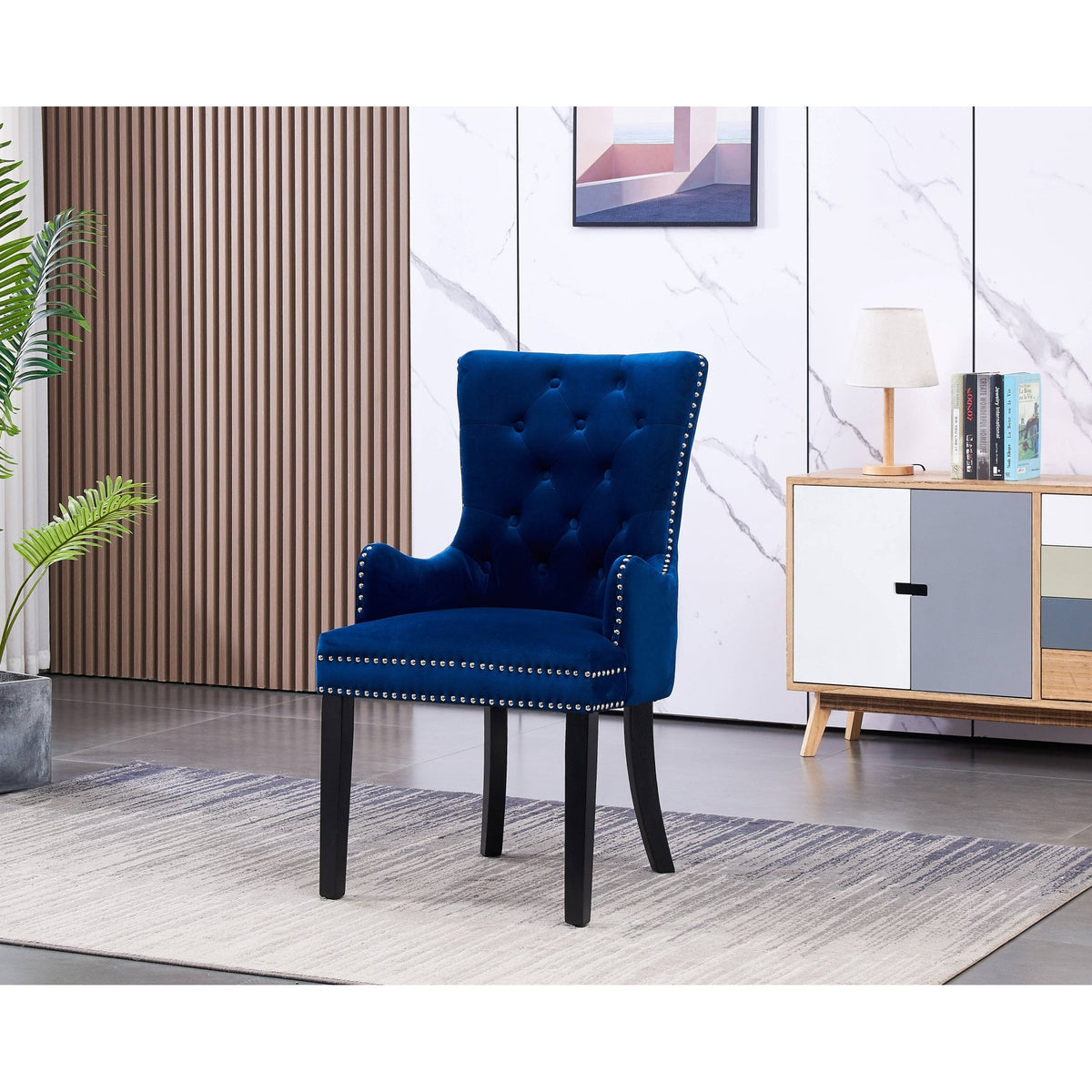 Windsor LUX Knocker Back Velvet Dining Chair w/ Armrests