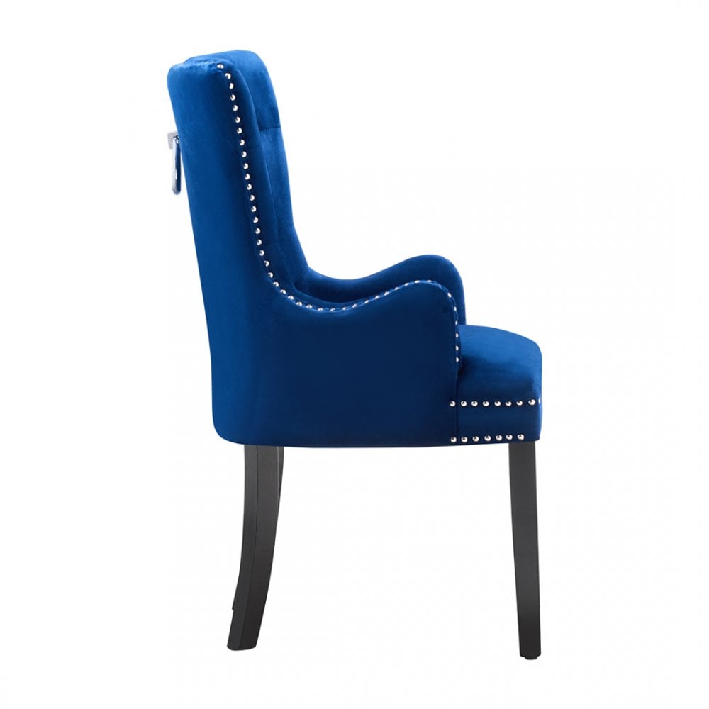 Windsor LUX Knocker Back Velvet Dining Chair w/ Armrests