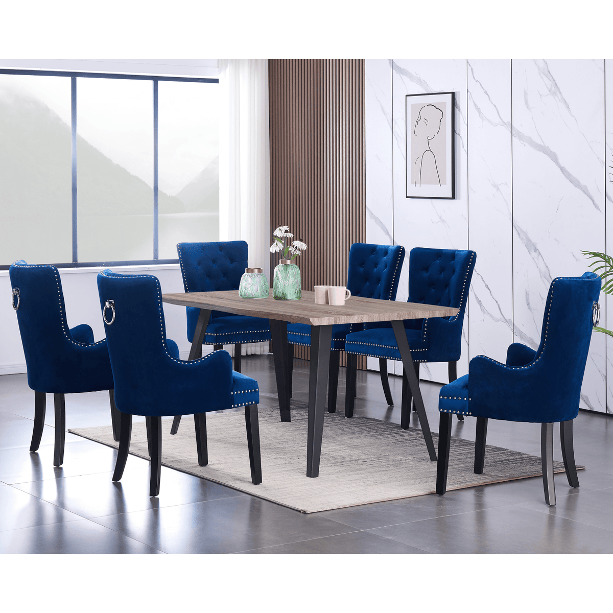 Windsor LUX Knocker Back Velvet Dining Chair w/ Armrests