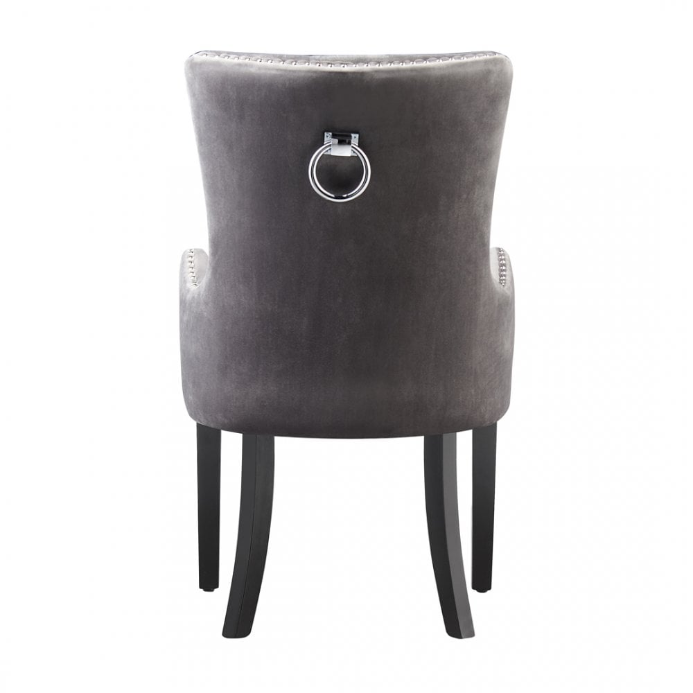 Windsor LUX Knocker Back Velvet Dining Chair w/ Armrests