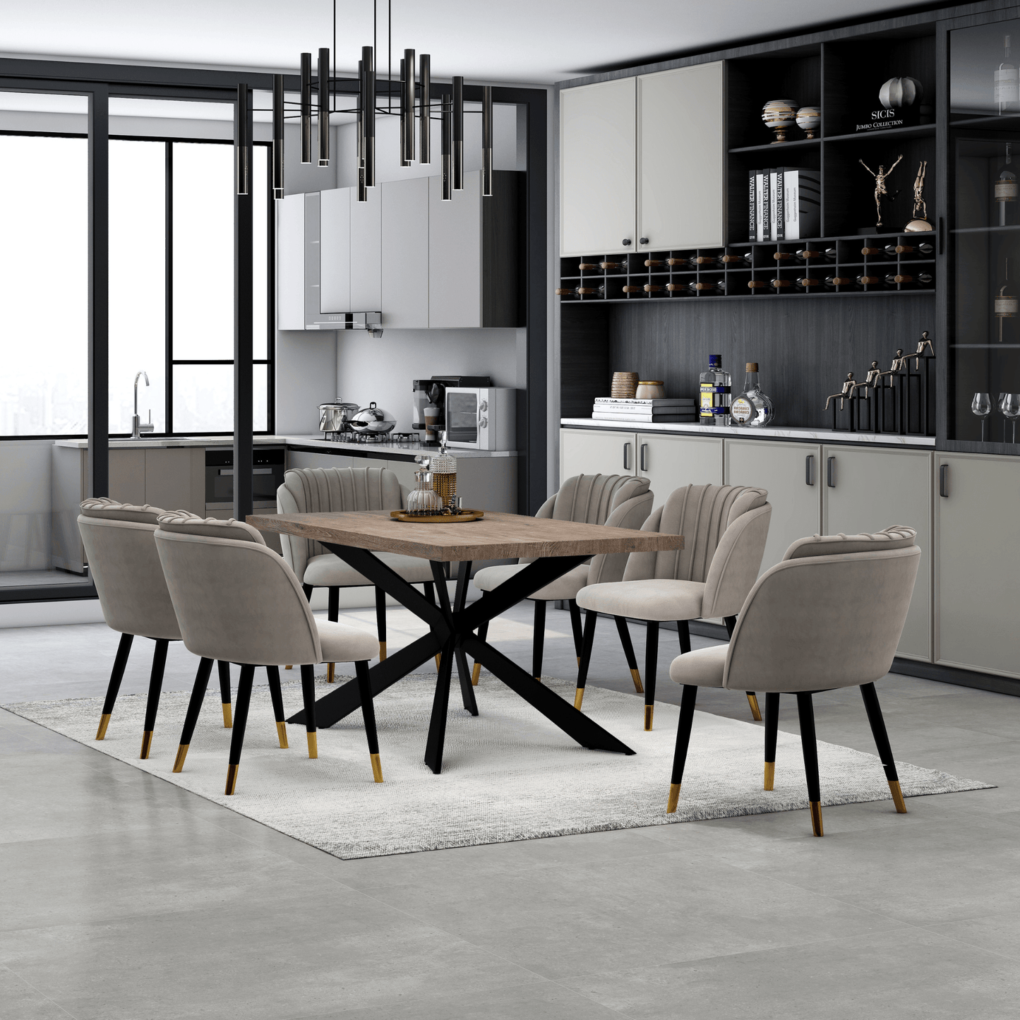 Milano velvet dining chair