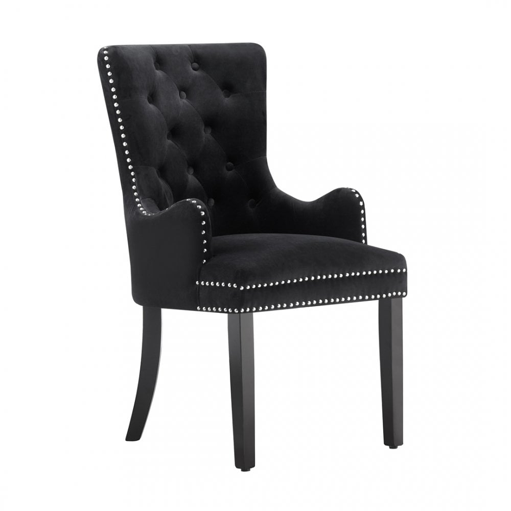 Windsor LUX Knocker Back Velvet Dining Chair w/ Armrests