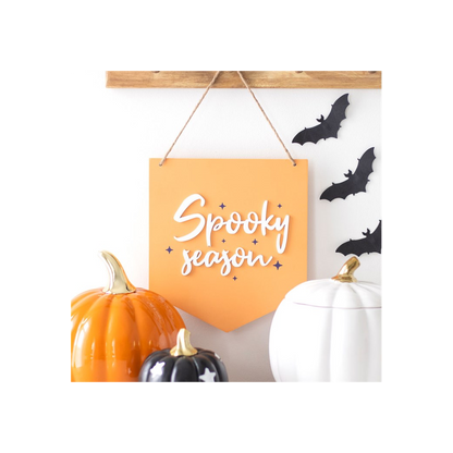 Orange Spooky Season Hanging Sign