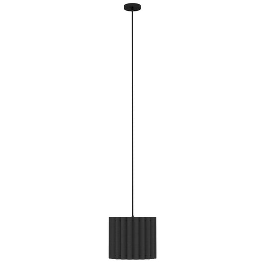 Linen Pendant Light, Bedside Ceiling Lamps with E27 Bulb, Modern Hanging Lights for Living Room, Bedroom, Kitchen, Hallway, Black