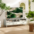 Multi-Storage Minimal TV Stand - Cream White