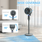 Pedestal Air Circulation Fan with Oscillating, Light Off, Grey