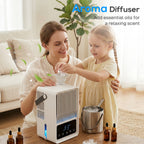 Portable Air Conditioner, 4-in-1 Mini Air Cooler with 3 Wind Speed, 2 Mist Mode, 7 Colour RGB Light, Black and White