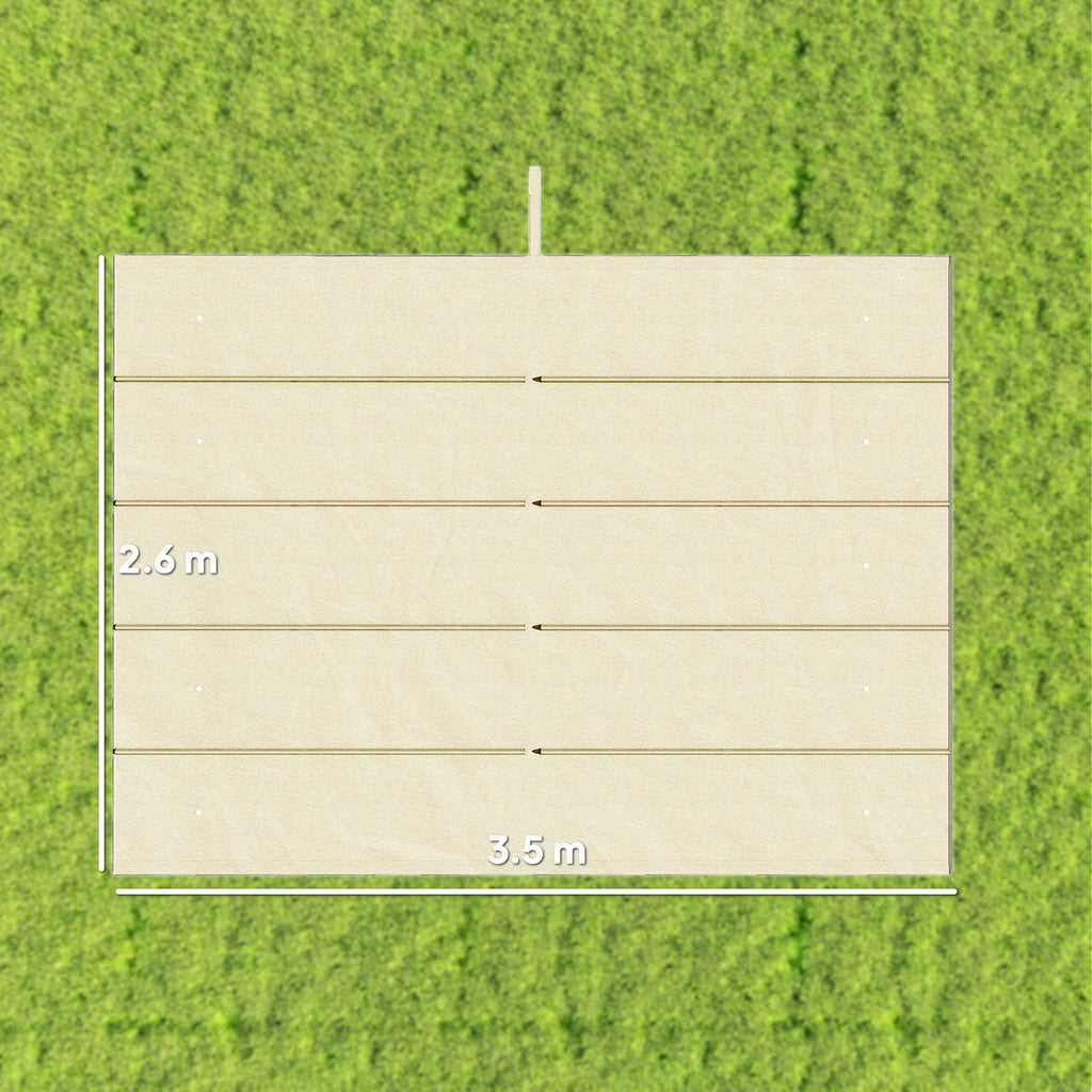 Outsunny Retractable Pergola Cover, 3.5 x 2.6 m Replacement Canopy Fabric for 4 x 3 m Frame, Roof Top Only, Cream White