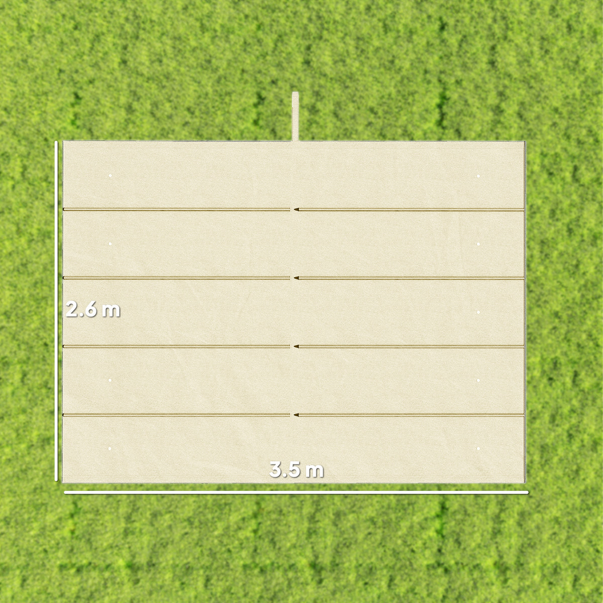 Outsunny Retractable Pergola Cover, 3.5 x 2.6 m Replacement Canopy Fabric for 4 x 3 m Frame, Roof Top Only, Cream White