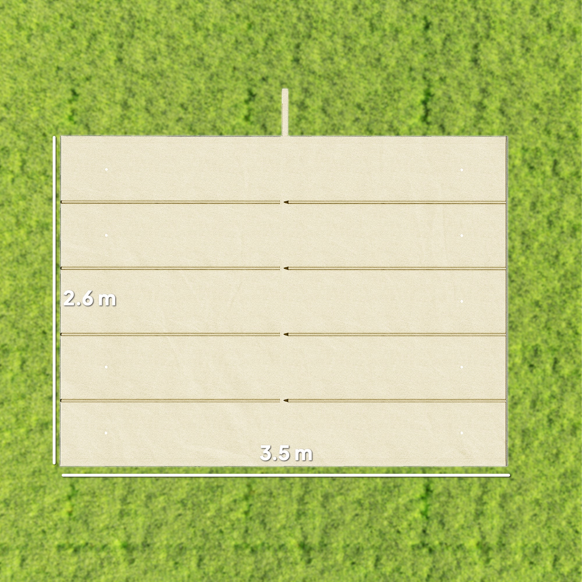 Outsunny Retractable Pergola Cover, 3.5 x 2.6 m Replacement Canopy Fabric for 4 x 3 m Frame, Roof Top Only, Cream White
