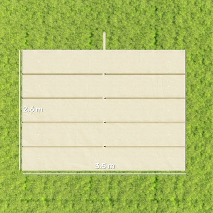 Outsunny Retractable Pergola Cover, 3.5 x 2.6 m Replacement Canopy Fabric for 4 x 3 m Frame, Roof Top Only, Cream White