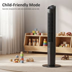 Tower Fan with WiFi App Control Standing Floor Cooling Fan Remote Control 101.8 cm Black