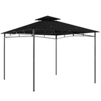 Outsunny 3 x 3 m Gazebo, Garden Gazebo with 2-Tier Roof, Metal Frame, Black