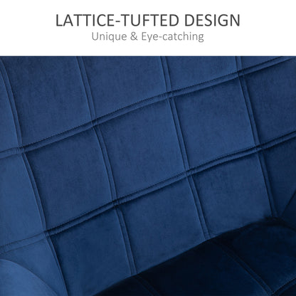 Armchair Accent Chair Wide Arms Slanted Back Padding Steel Frame Wooden Legs Home Bedroom Furniture Seating Blue