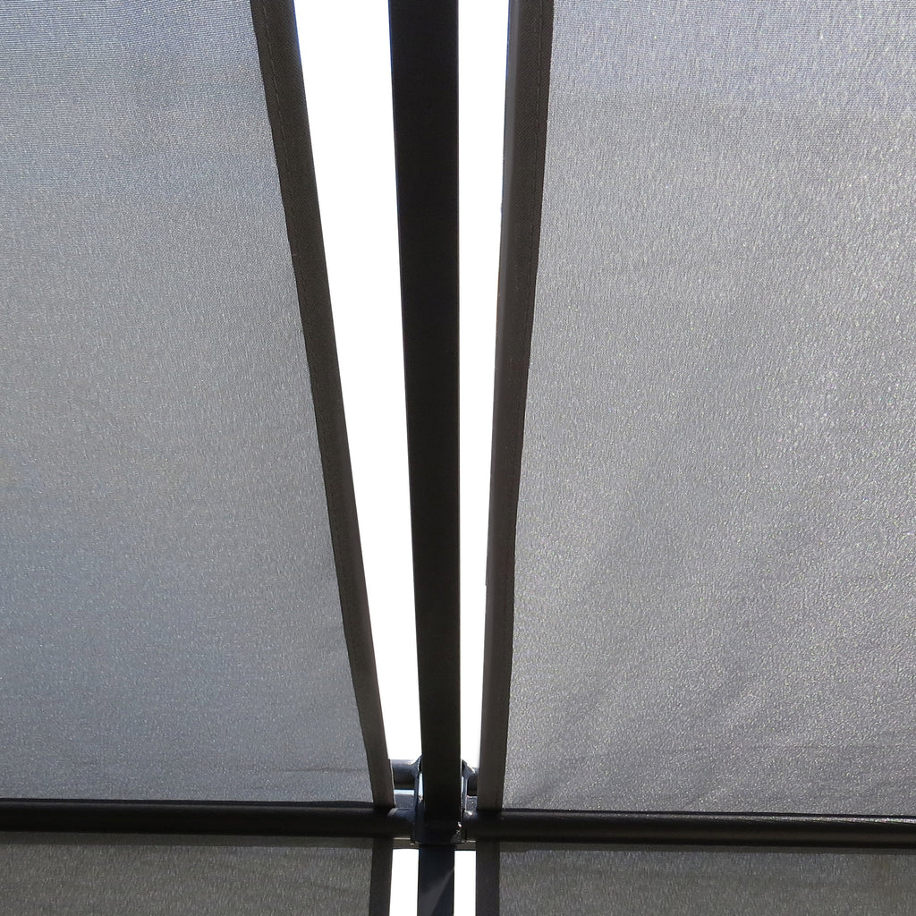 Outsunny 3 x 3(m) Steel Pergola Gazebo with Sliding Roof, Garden Gazebo Canopy Sun Shade Shelter for Outdoor, Deck, Patio, Dark Grey