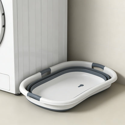 PawHut Dog Bath Tub, Portable Foldable Dog Bathtub with Drainage Hole, for Small Dogs Puppies Grey