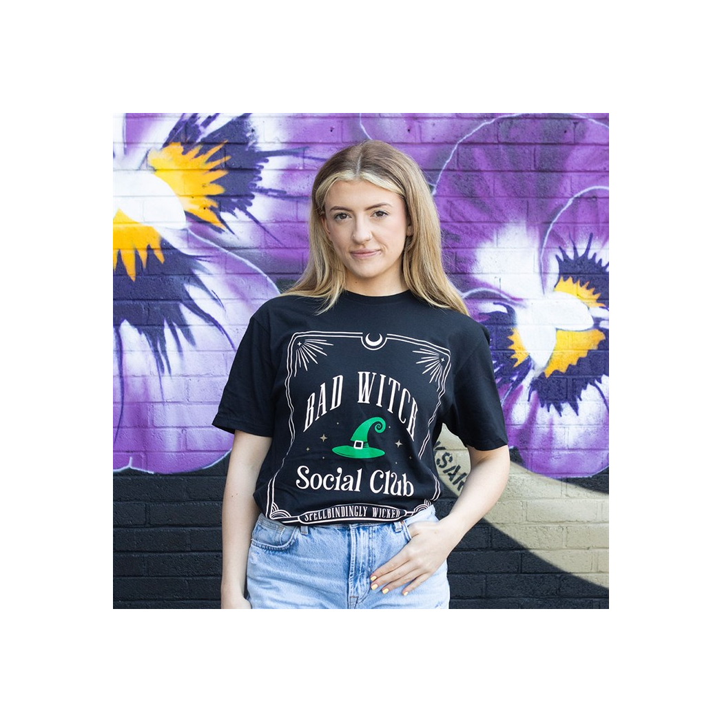 Green Bad Witch Social Club Unisex T-shirt Size M
