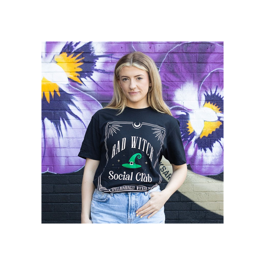 Green Bad Witch Social Club Unisex T-shirt Size M