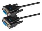 Maplin Premium Serial RS232 Null Modem 9 Pin Female Cable - Black, 3m