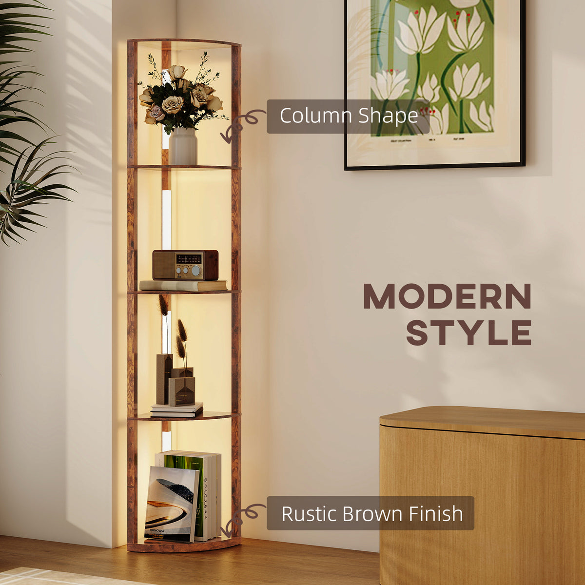 Three-Tier Corner Floor Lamp