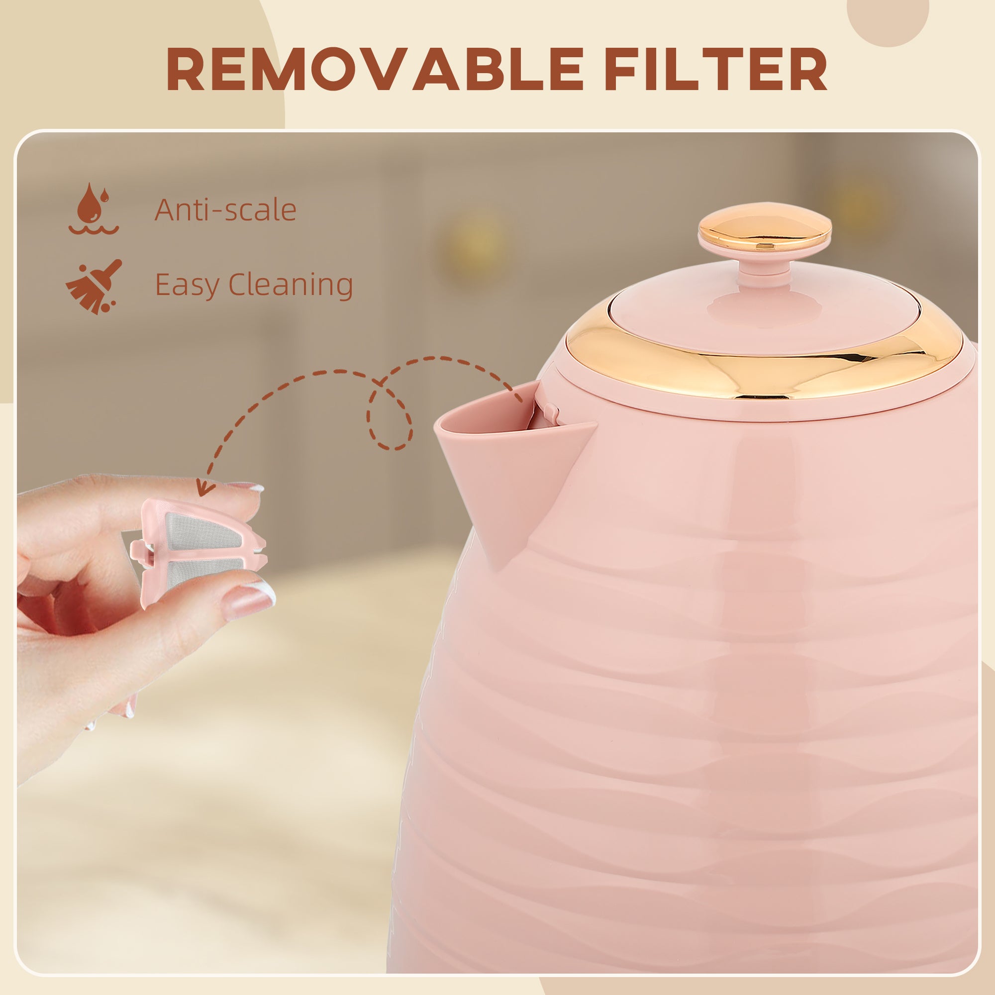3kW Rapid Boil Honeycomb Kettle - Pink