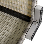 Outsunny Outdoor Garden Furniture Rattan Single Middle Sofa with Cushions for Backyard Porch, Light Grey