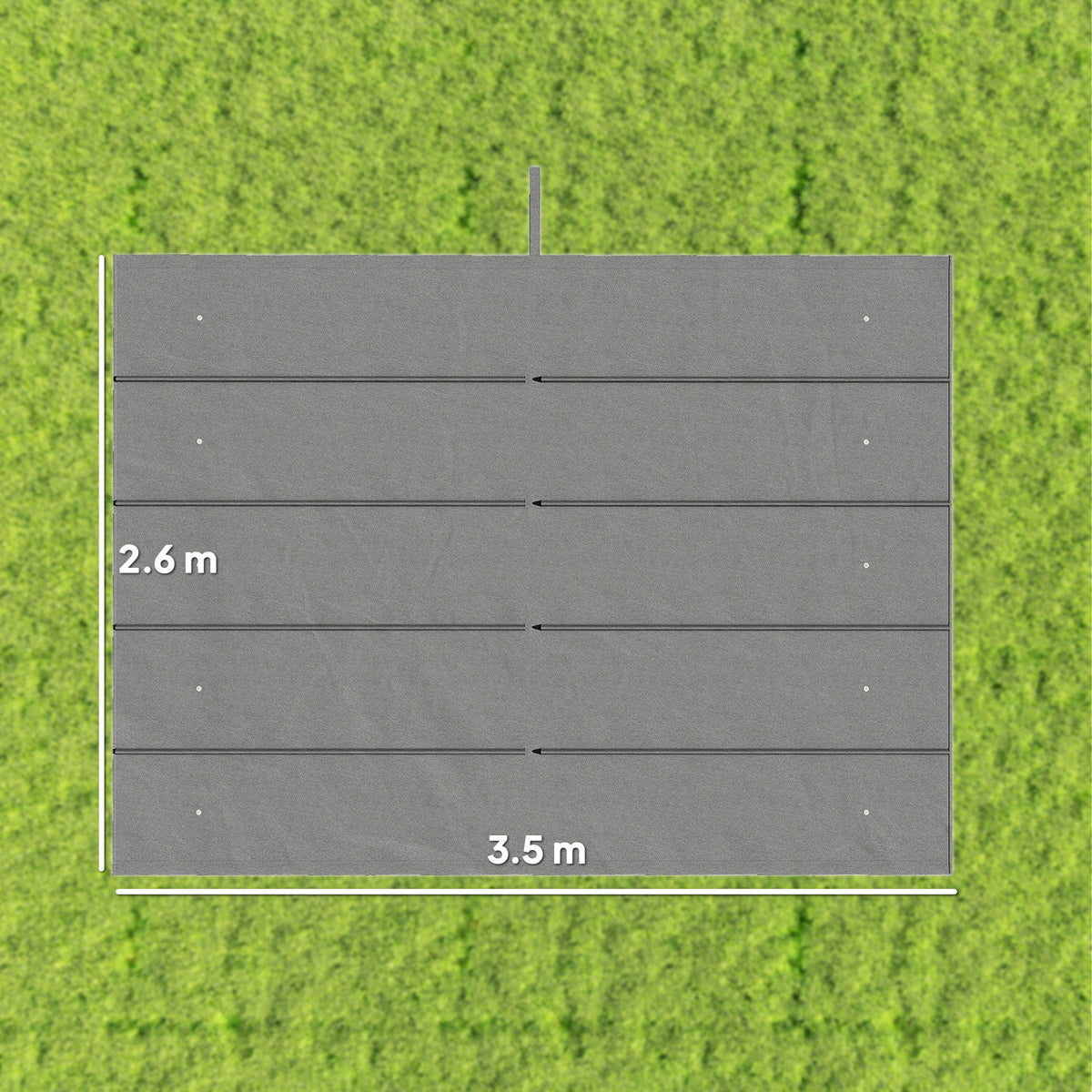 Outsunny Retractable Pergola Cover, 3.5 x 2.6 m Replacement Canopy Fabric for 4 x 3 m Frame, Roof Top Only, Light Grey