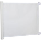 PawHut Retractable Stair Gate,  Dog Pet Barrier, for Doorway, Staircase, Hallway - White
