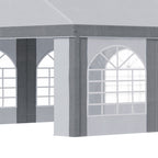 Outsunny 8m x 4m Marquee Gazebo with Sides, Level 4 Wind Protection & Waterproof, Light Grey