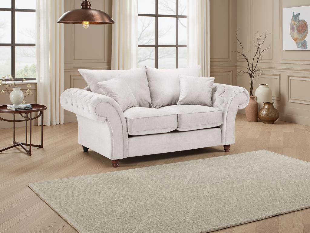 Windsor Classic Fullback Sofa Stone Grey 2-Seater Upholstered Living Room