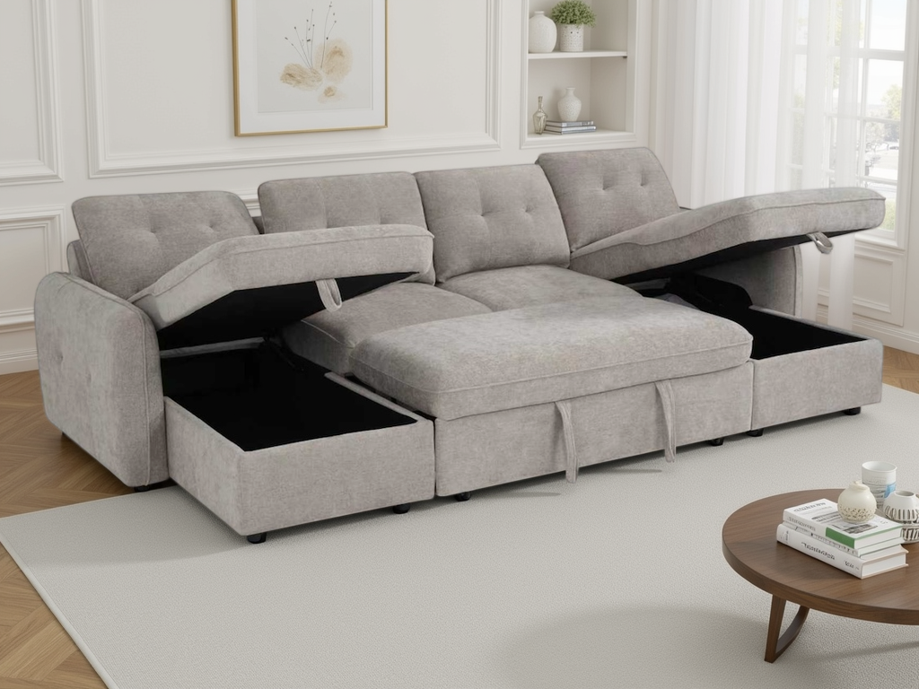 Moscow Sofabed Beige U Shape Corner