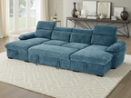Hudson Sofabed Blue U Shape Corner