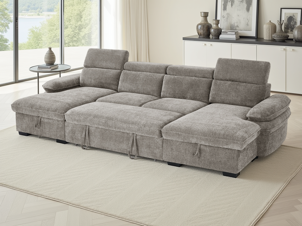 Hudson Sofabed Grey U Shape Corner