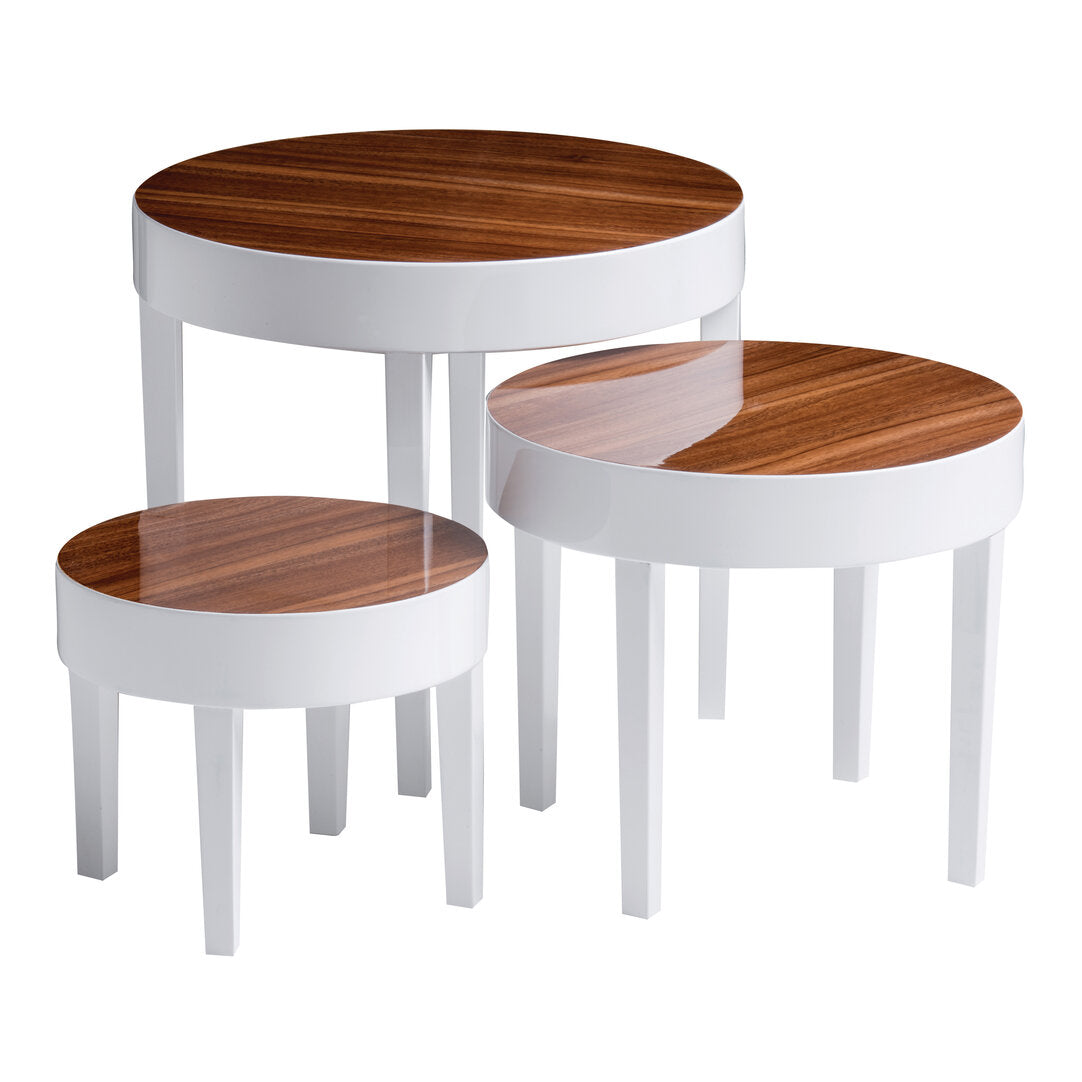 Maddox Nest Of 3 White High Gloss Table