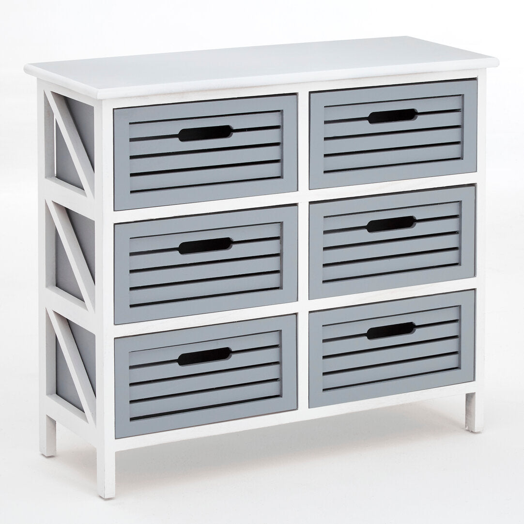 Vada 6 Grey Drawers Unit
