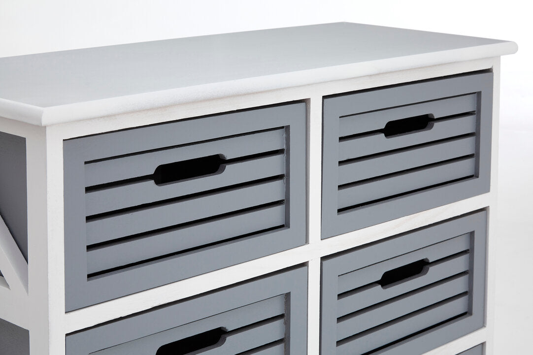 Vada 6 Grey Drawers Unit