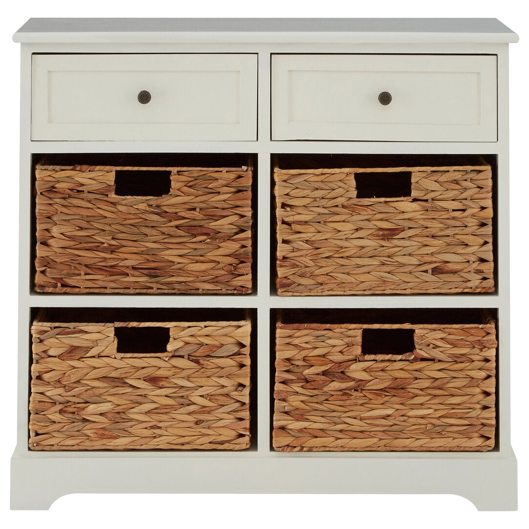 Vada Ivory 2 Drawer 4 Baskets Cabinet