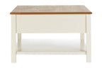 Dakota Cream Coffee Table with Rattan Storage Baskets