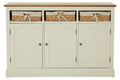 Dakota Cream 3 Door Sideboard with Rattan Baskets