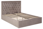 Hadley Grey Velvet Ottoman Bed Double