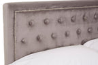 Hadley Grey Velvet Ottoman Bed Double