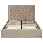 Hadley Mink Velvet Ottoman Double Bed